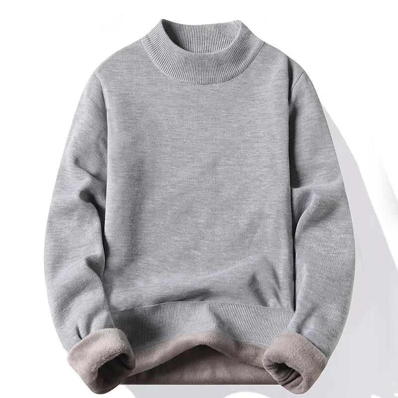 Men's Winter Velvet Pullover Sweater