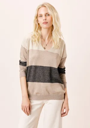 Mia Metallic Striped Sweater