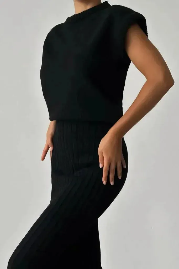 Mila Two-piece set: cardigan   knitted skirt