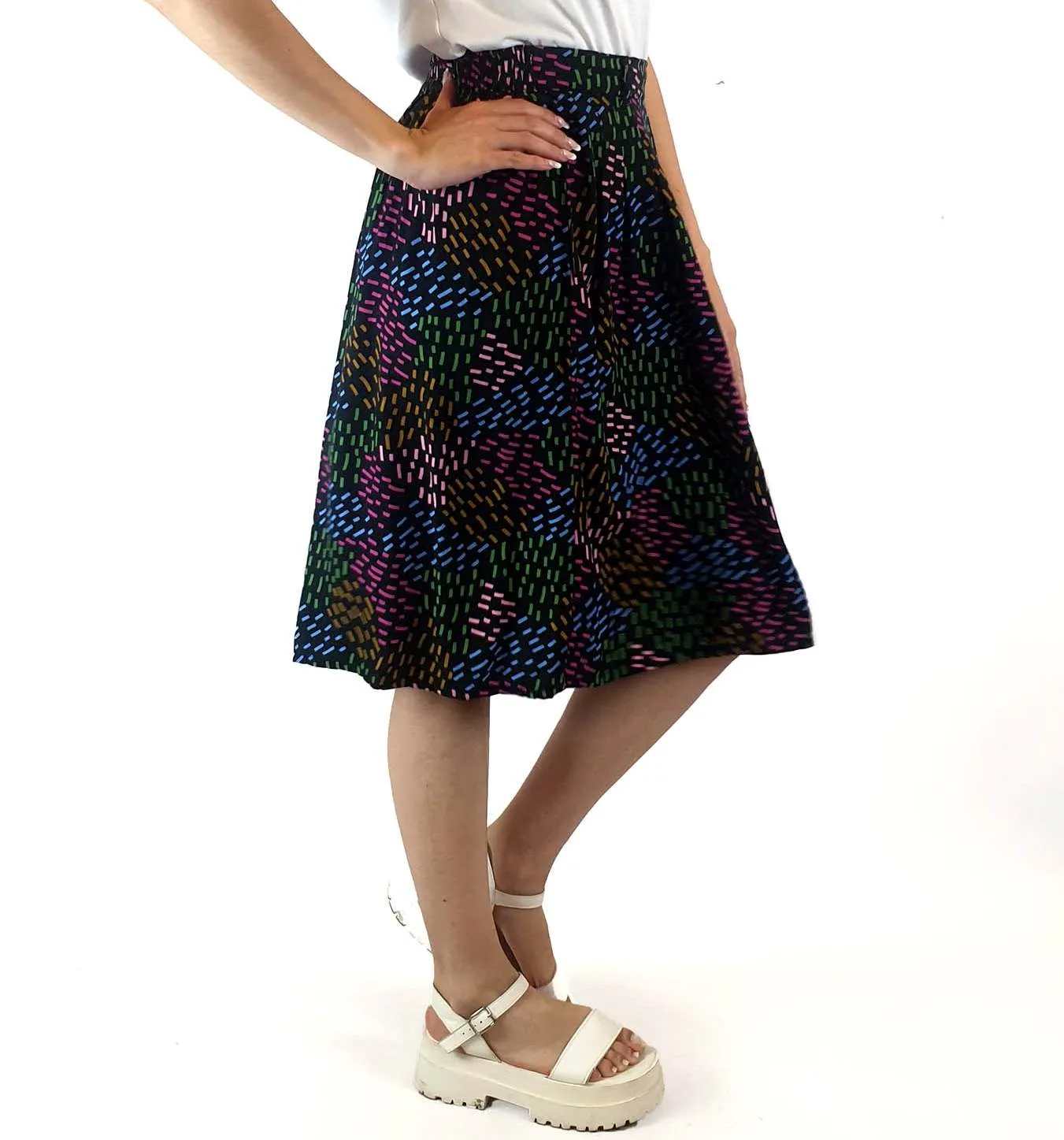 Miranda Murphy colourufl print skirt size S