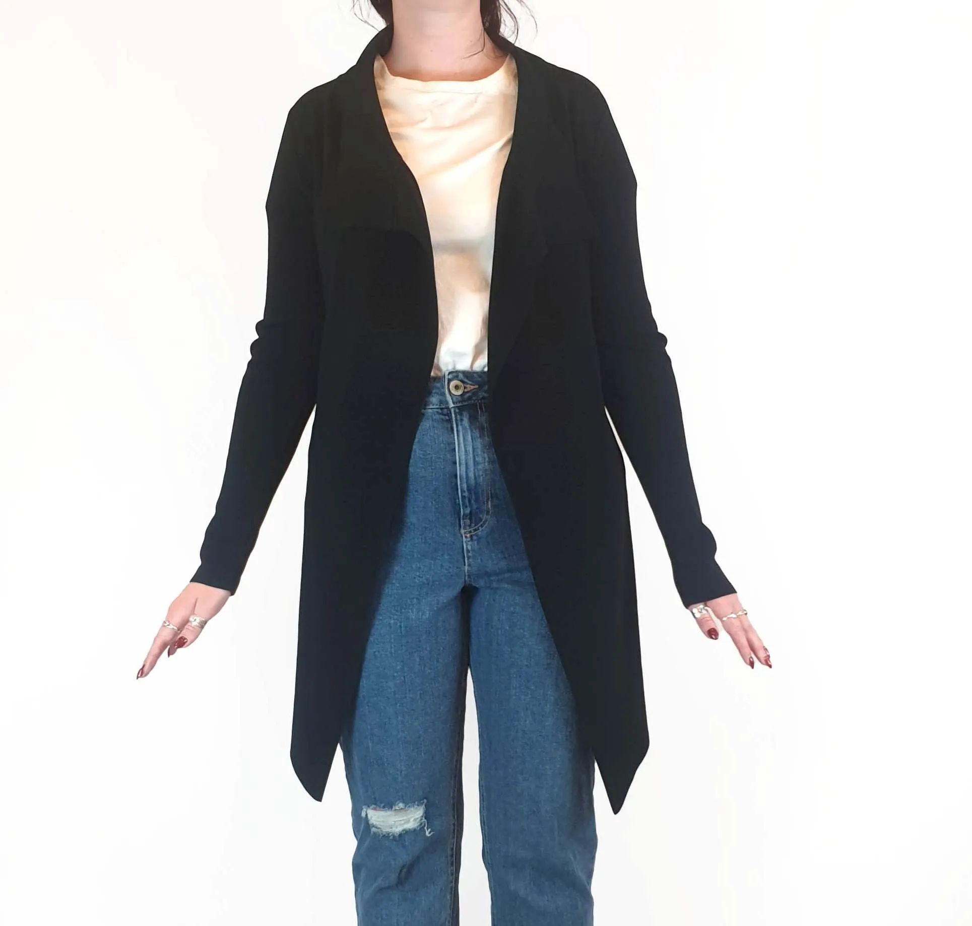 Mister Zimi black long knit cardigan size S/M