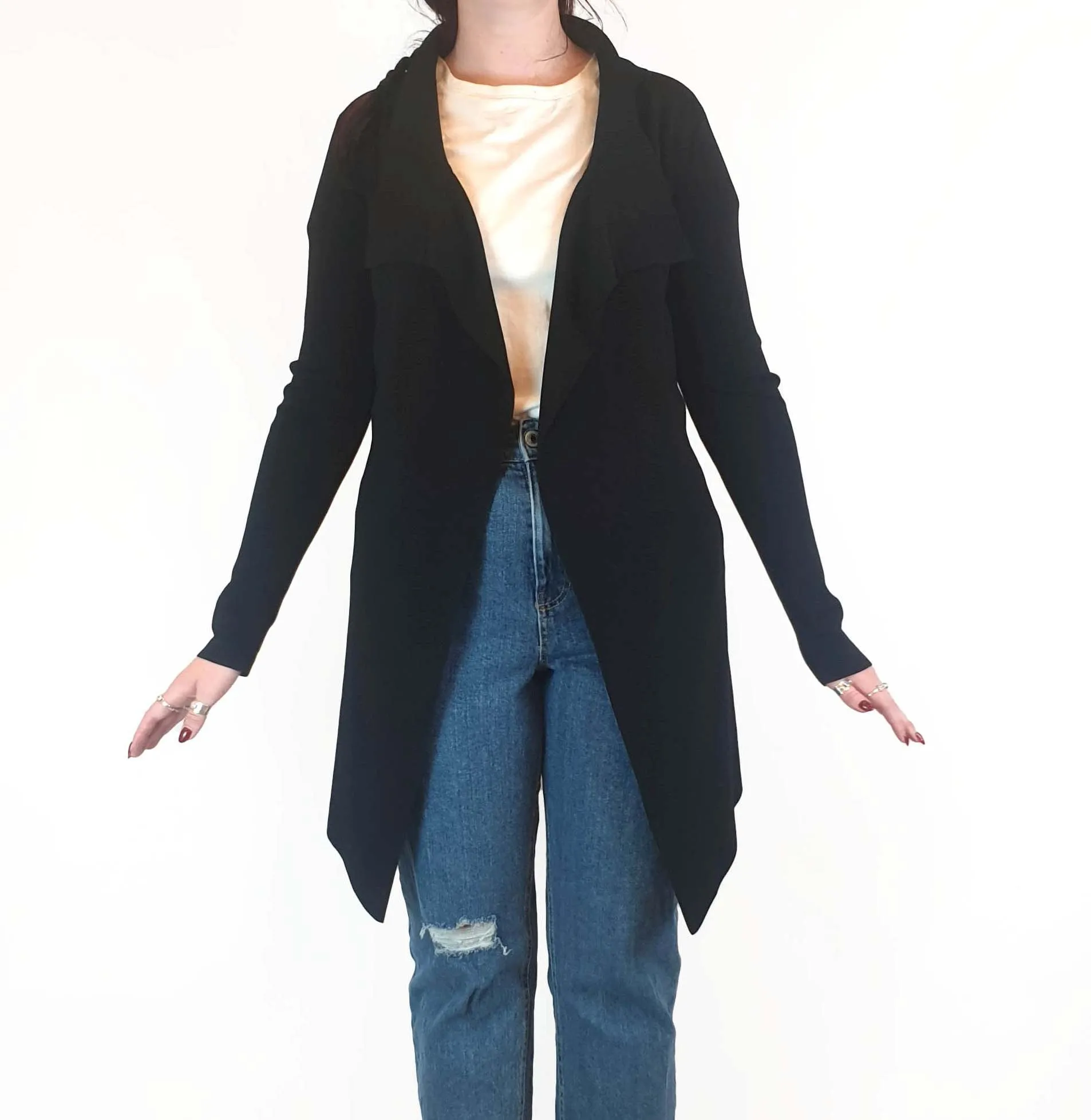 Mister Zimi black long knit cardigan size S/M