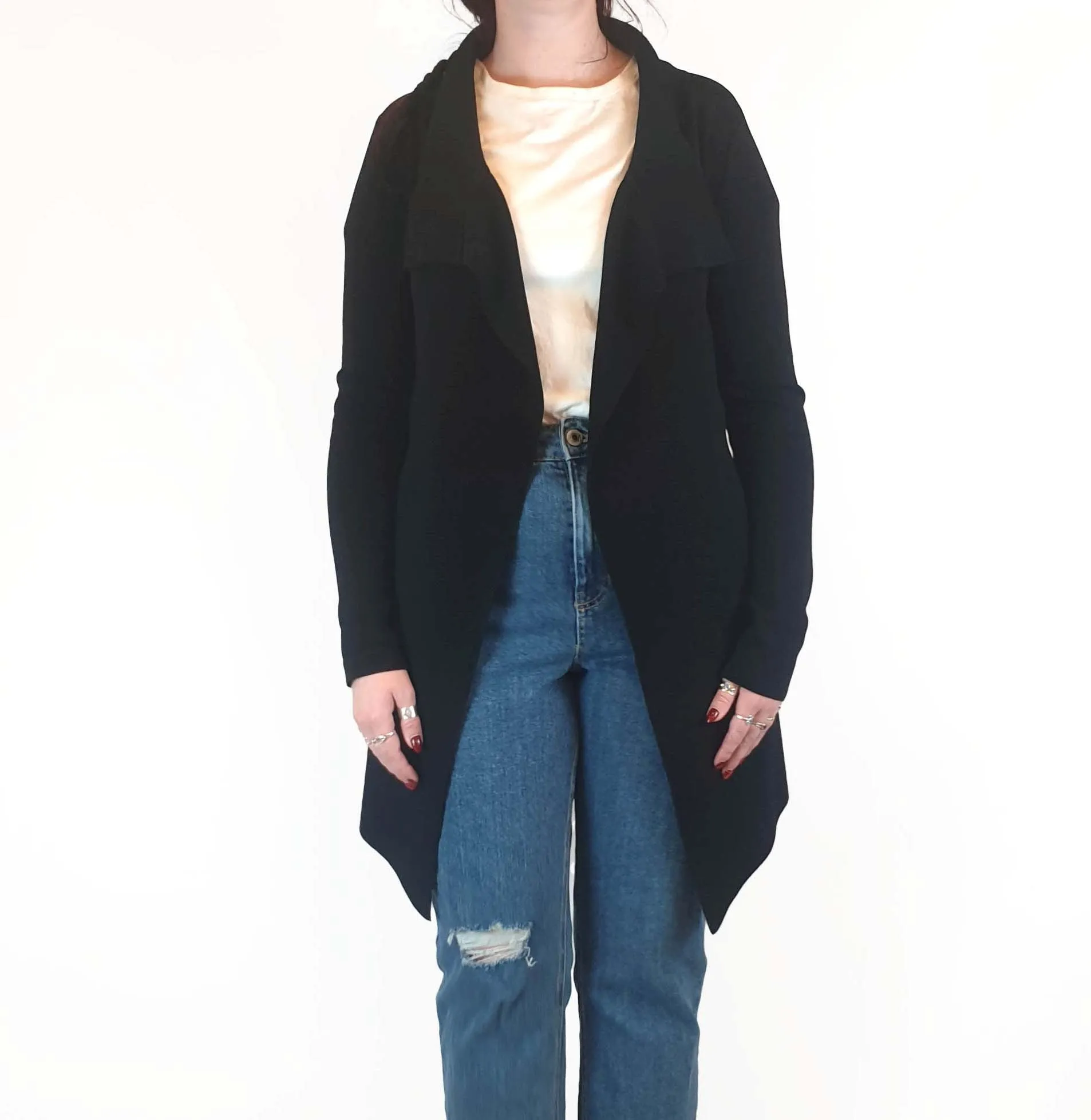Mister Zimi black long knit cardigan size S/M