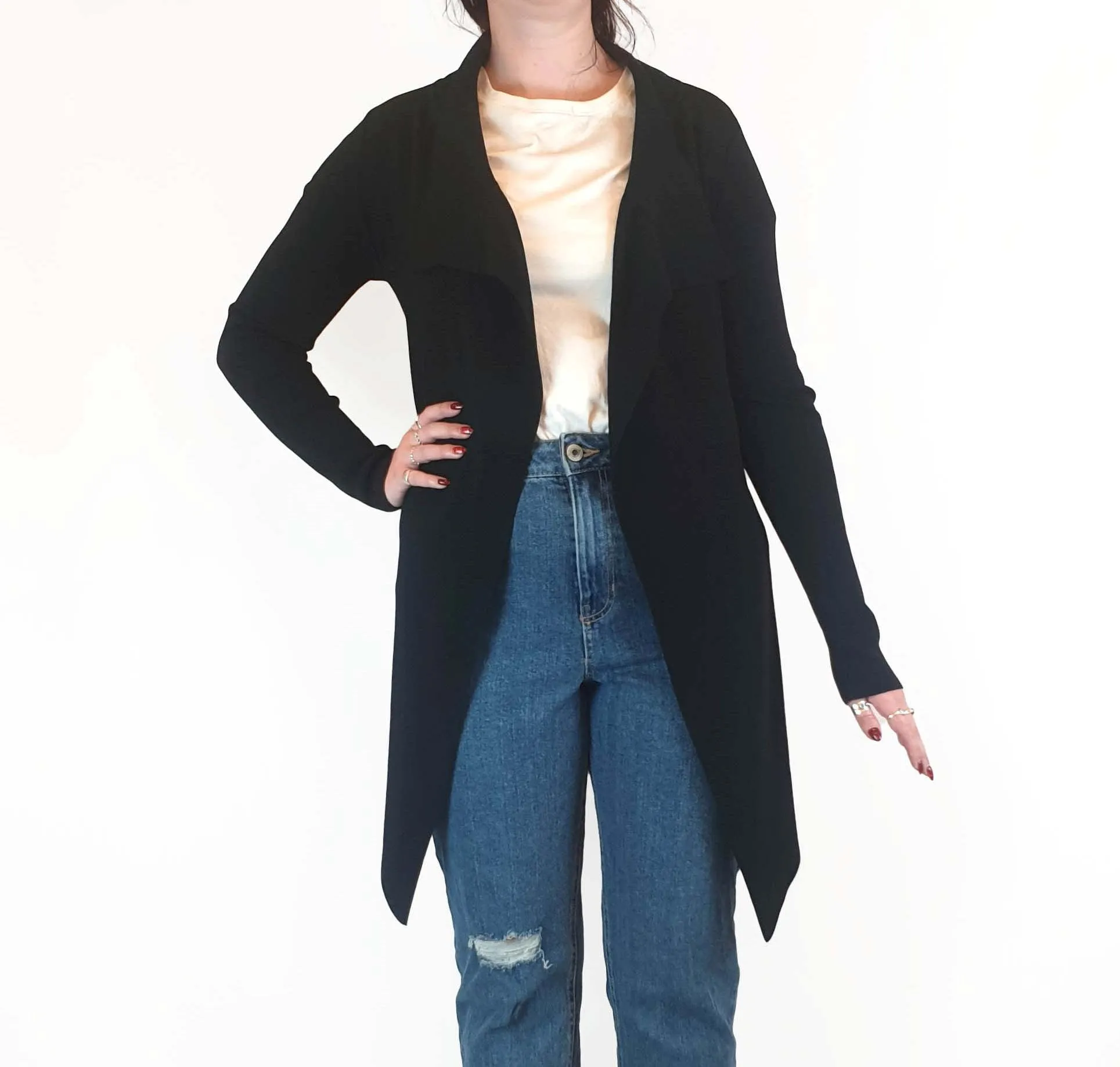 Mister Zimi black long knit cardigan size S/M
