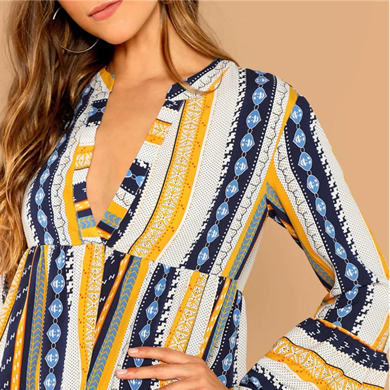 Multicolor Vacation Dress