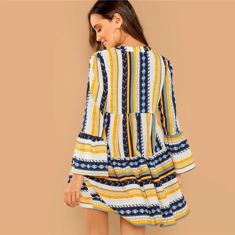 Multicolor Vacation Dress