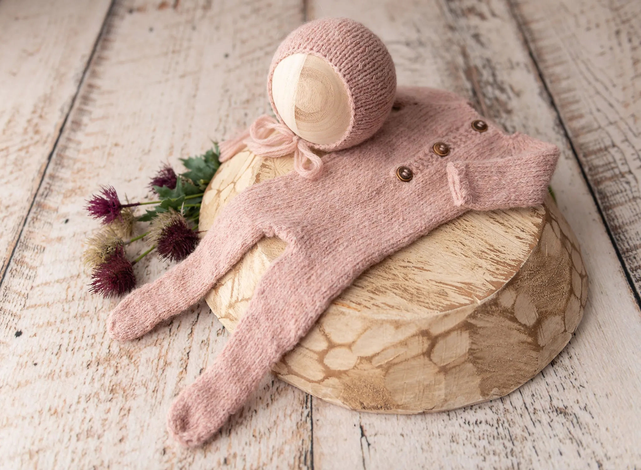 Newborn Taran Romper, Bonnet & 60" Wrap Sets