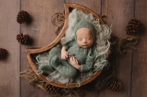 Newborn Taran Romper, Bonnet & 60" Wrap Sets