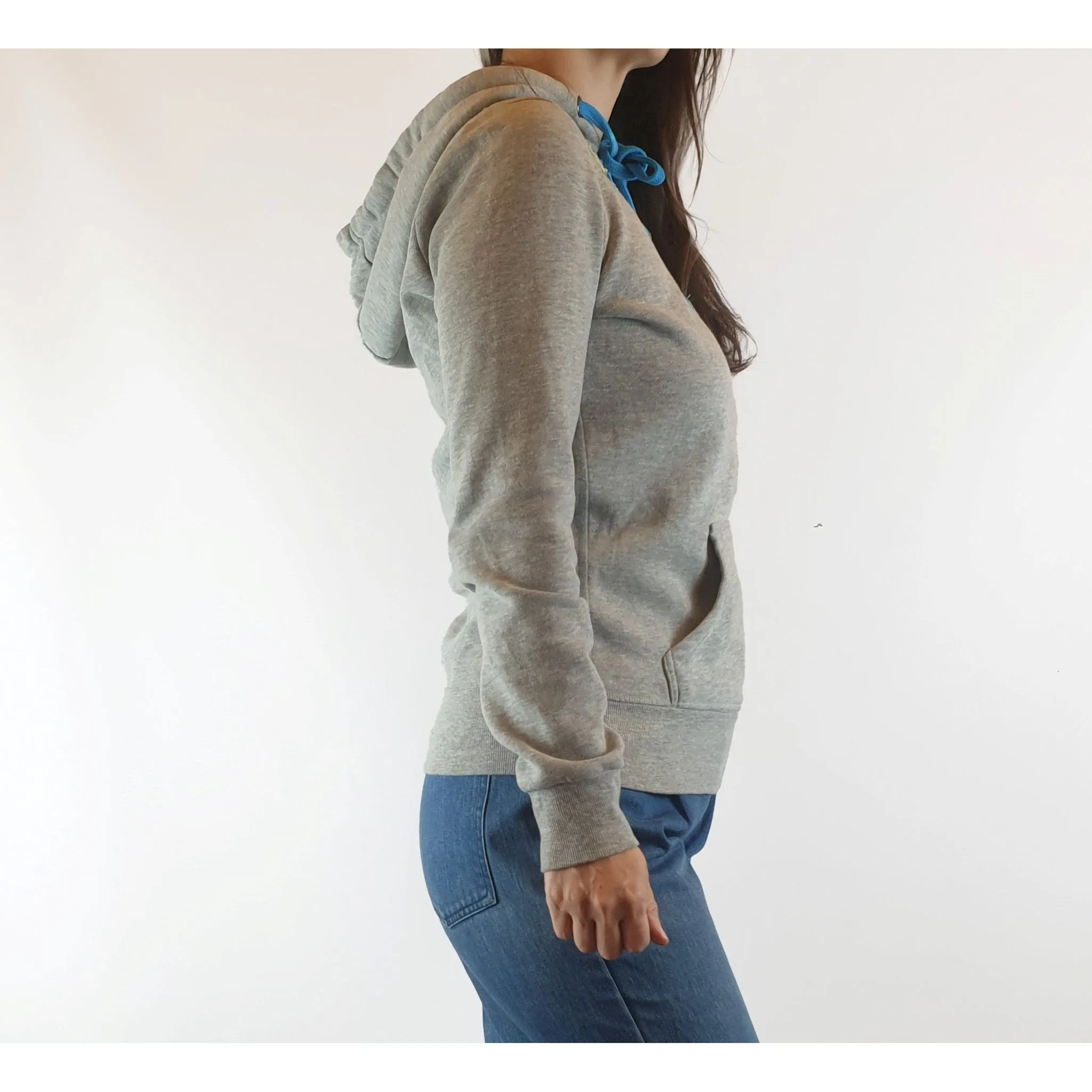 Nikki grey hoody jumper with cute kite flying kite front patttern size 8