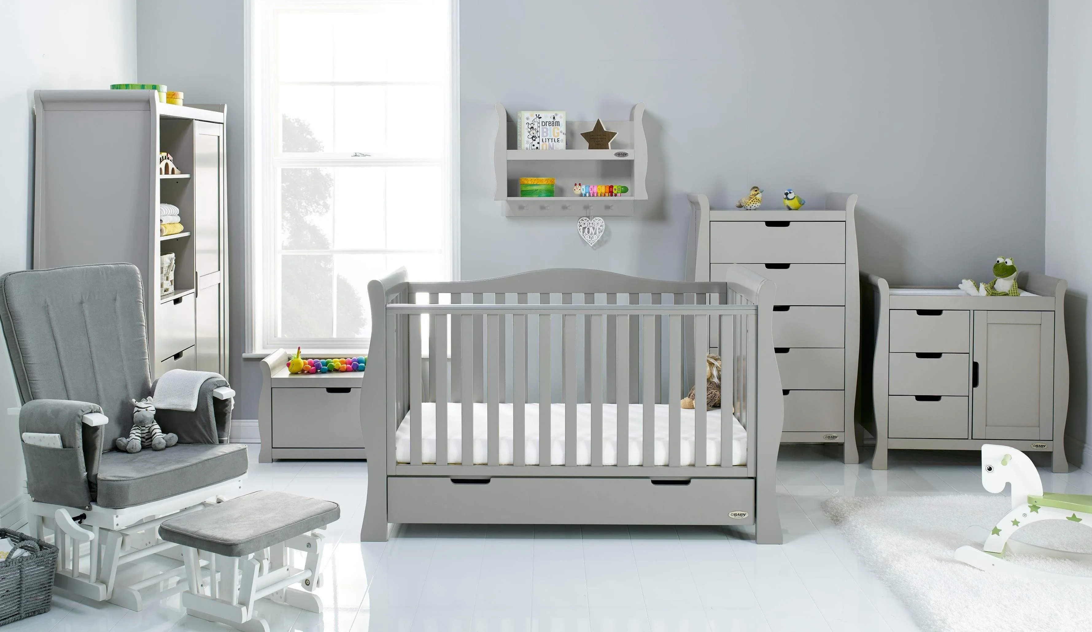 Obaby Stamford Luxe 7 Piece Room Set Warm Grey