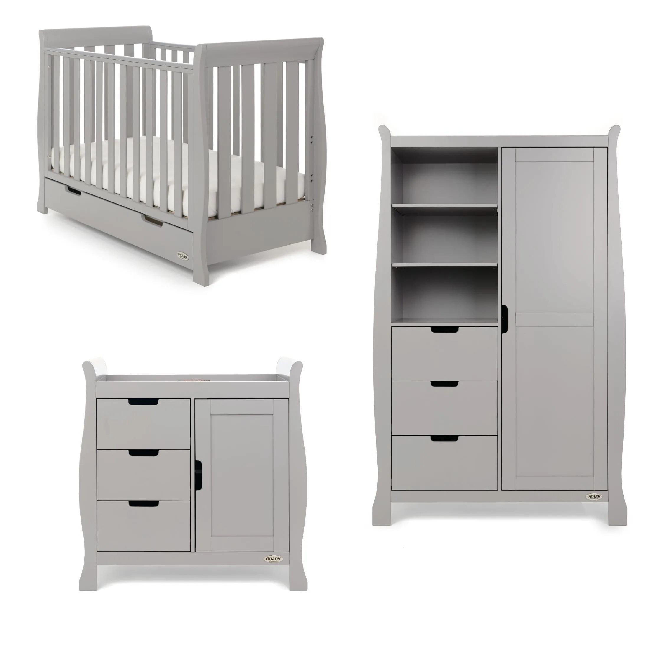 Obaby Stamford Mini 3 Piece Room Set - Warm Grey