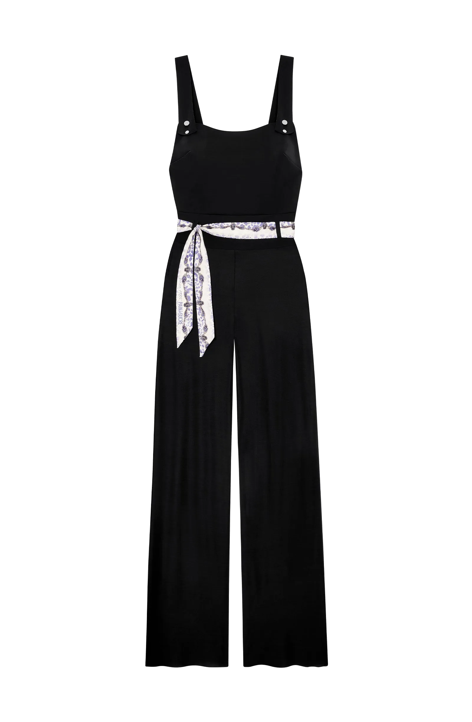 PAIN de SUCRE Cira Black Fitted Waist Dungarees