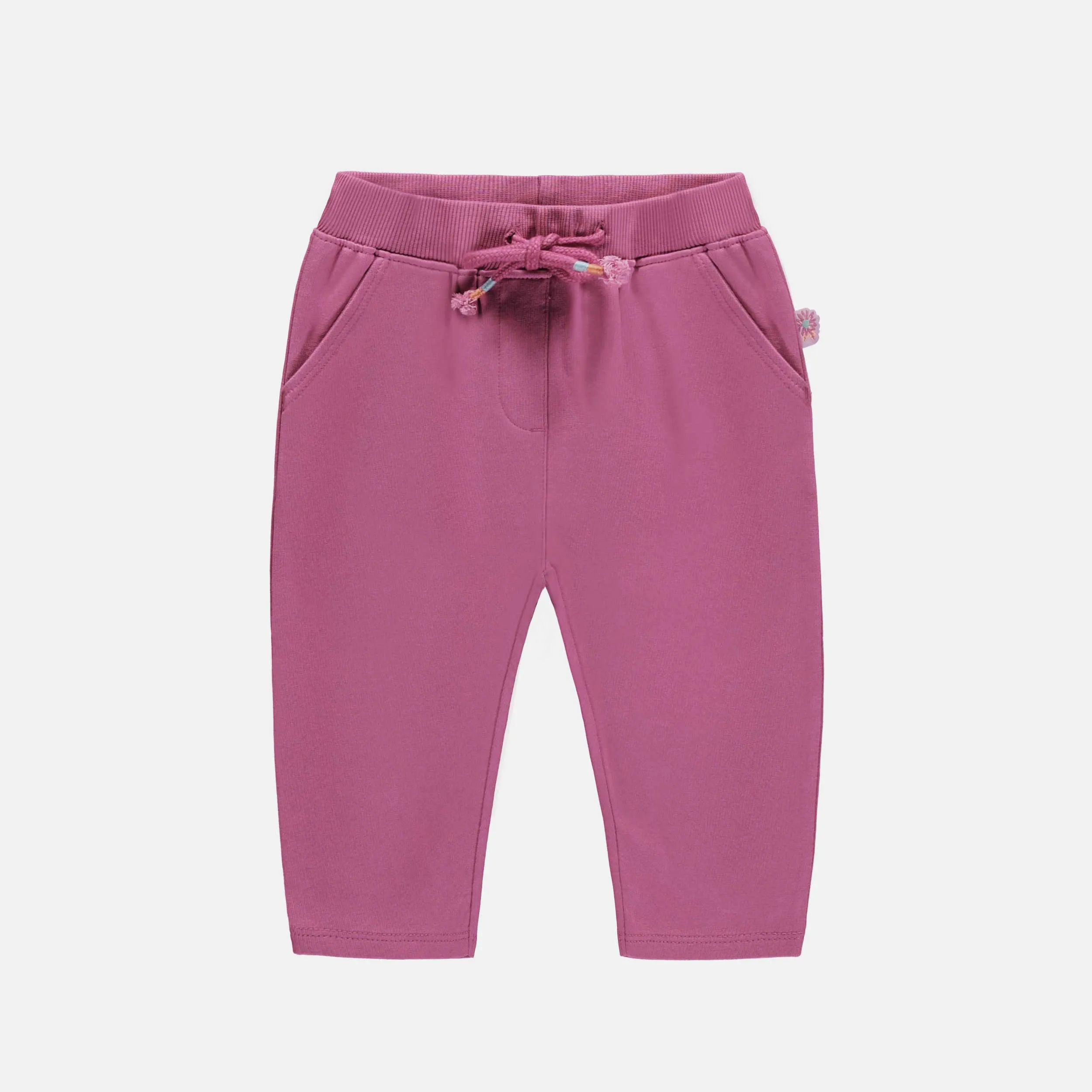 Pantalon rouge-violet coupe régulière en coton français, bébé  || Red-violet regular fitted pants in French terry, baby 