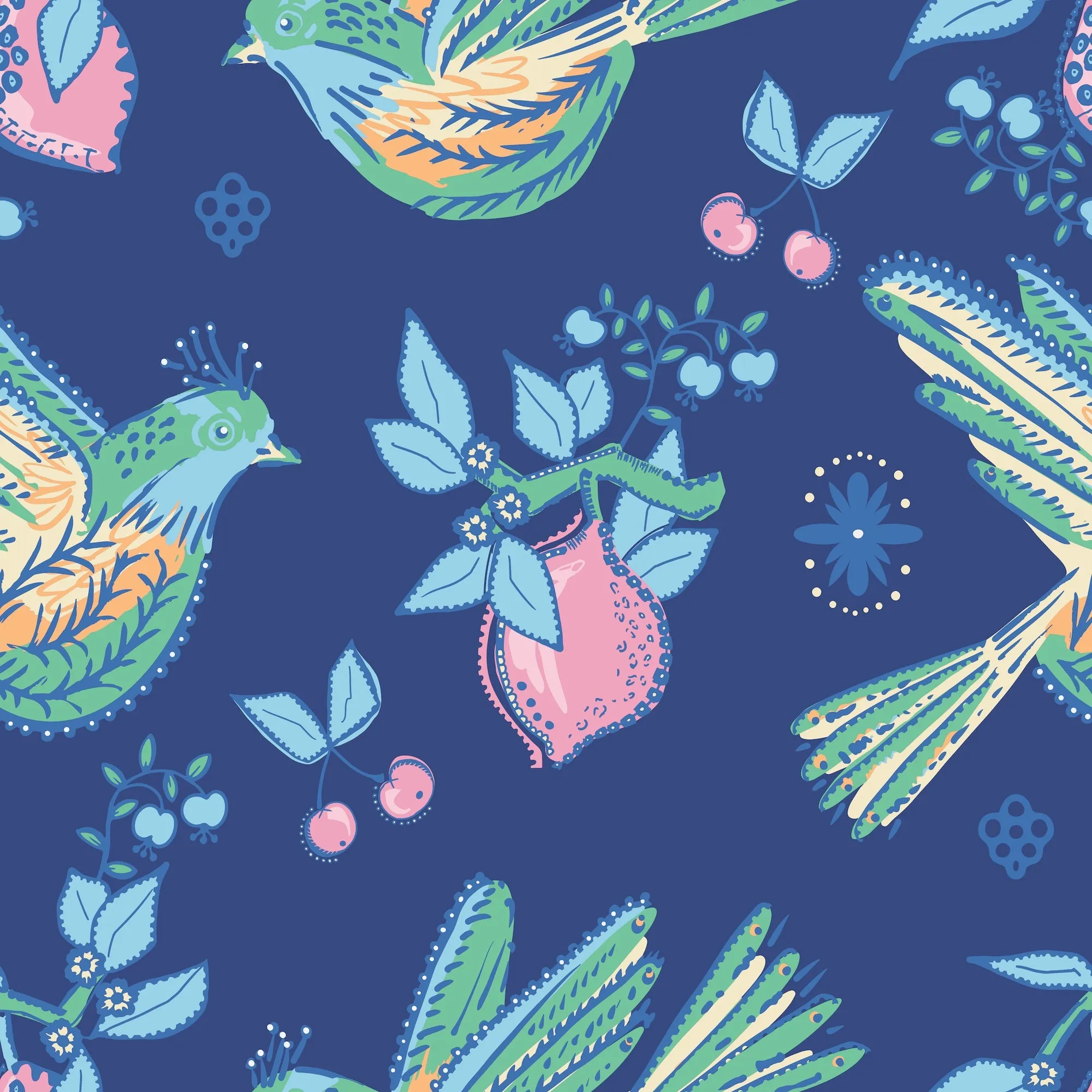 Parker Dress in Indigo Songbird