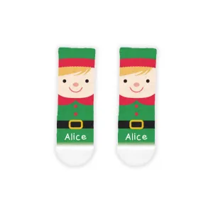 Personalised Elf Kids' Printed Cosy Socks