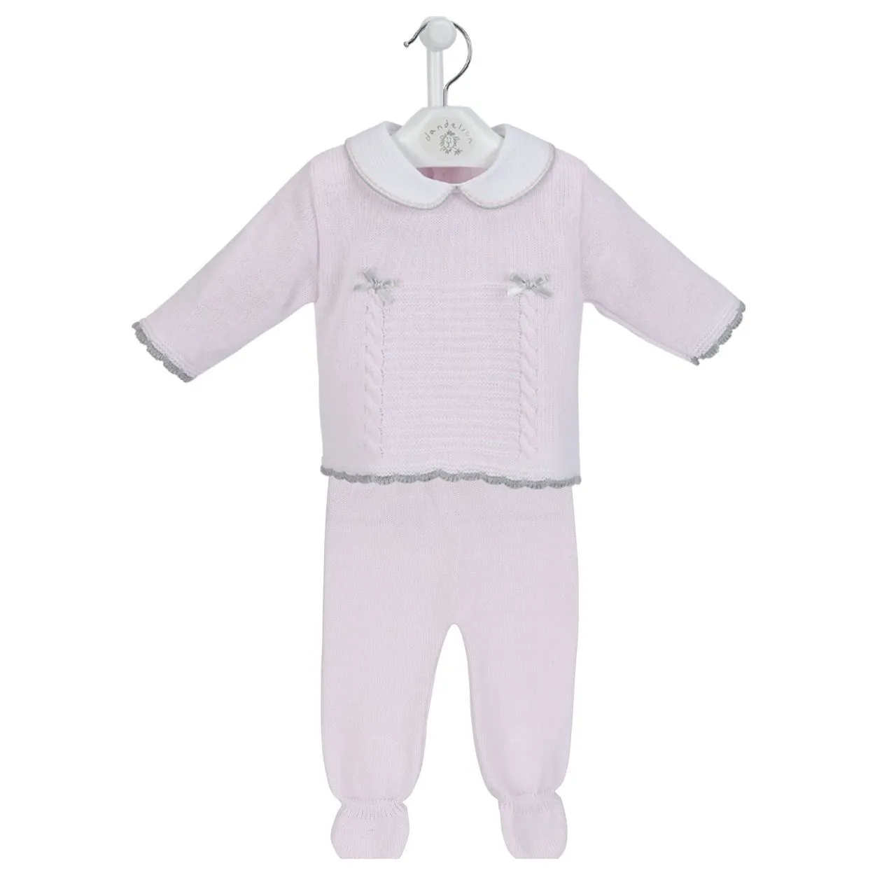 Pink & Grey Knitted 2-Piece Set