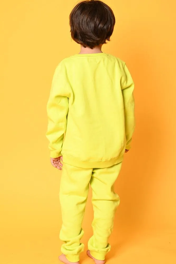 PLANET B FLEECE SWEATSHIRT JOGGER SET - GREEN
