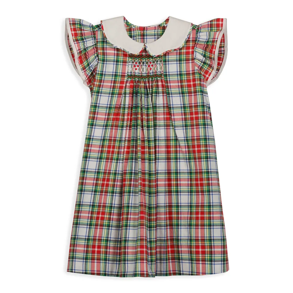 Printed Smocked Kitt Dress -- Decatur Plaid
