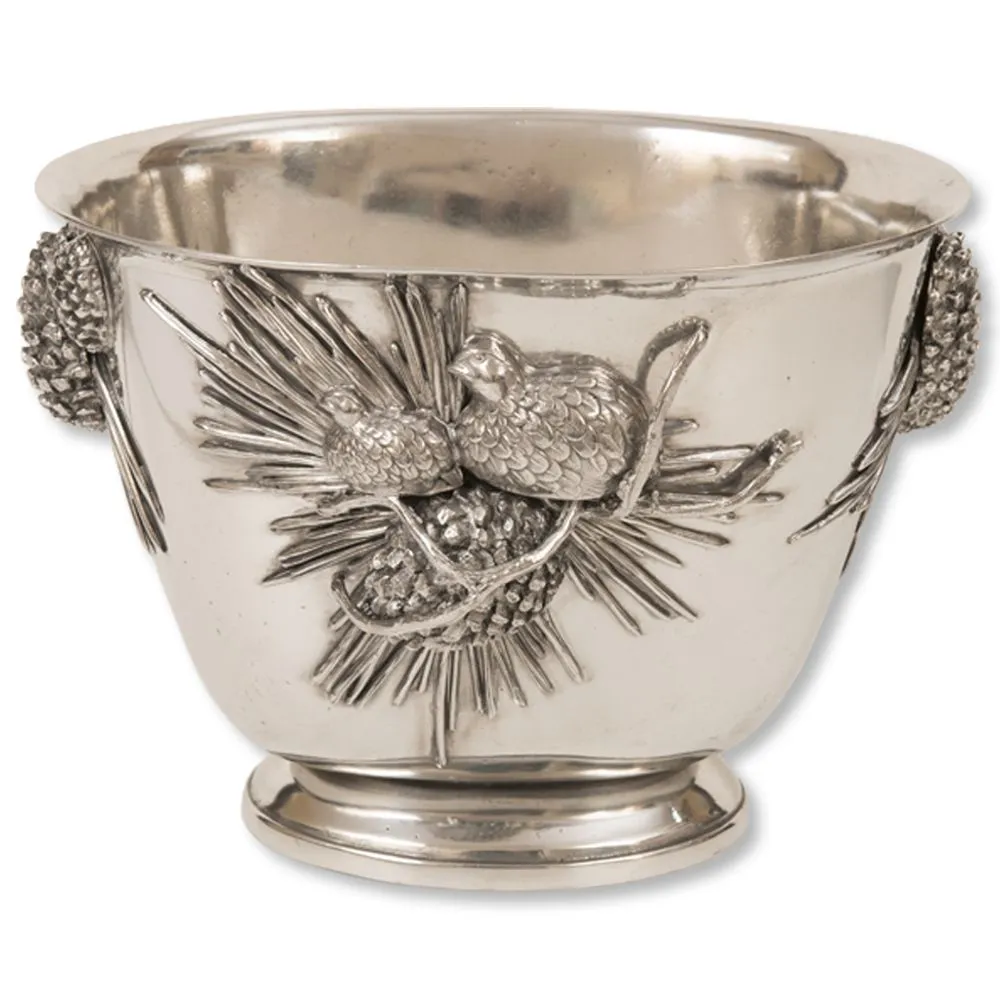 Quail & Pinecone Oval Ice & Wine Cooler
