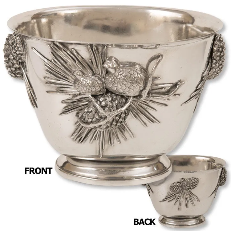 Quail & Pinecone Oval Ice & Wine Cooler