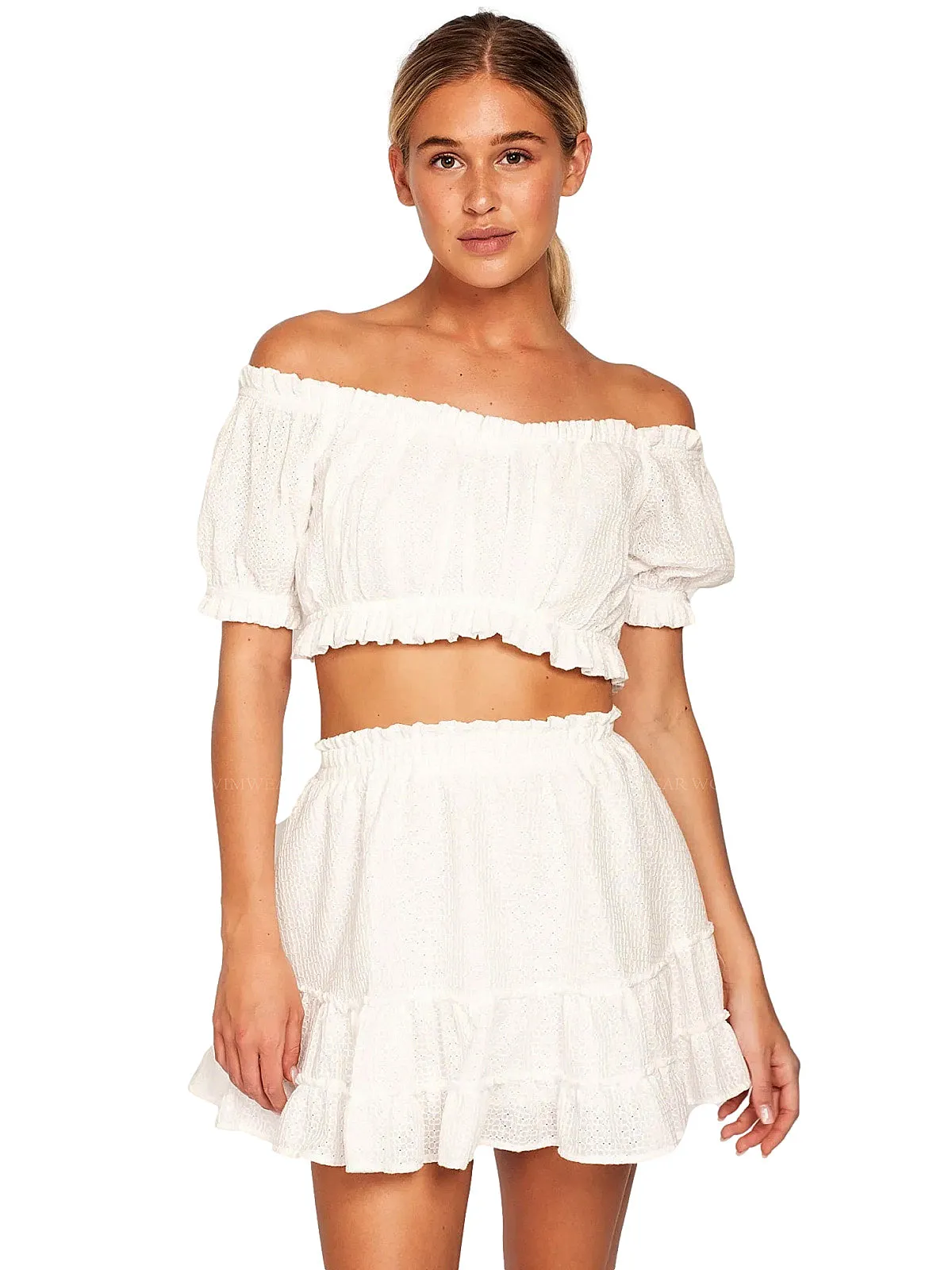 Quinn Crop-Aurora Mini Skirt ::RET