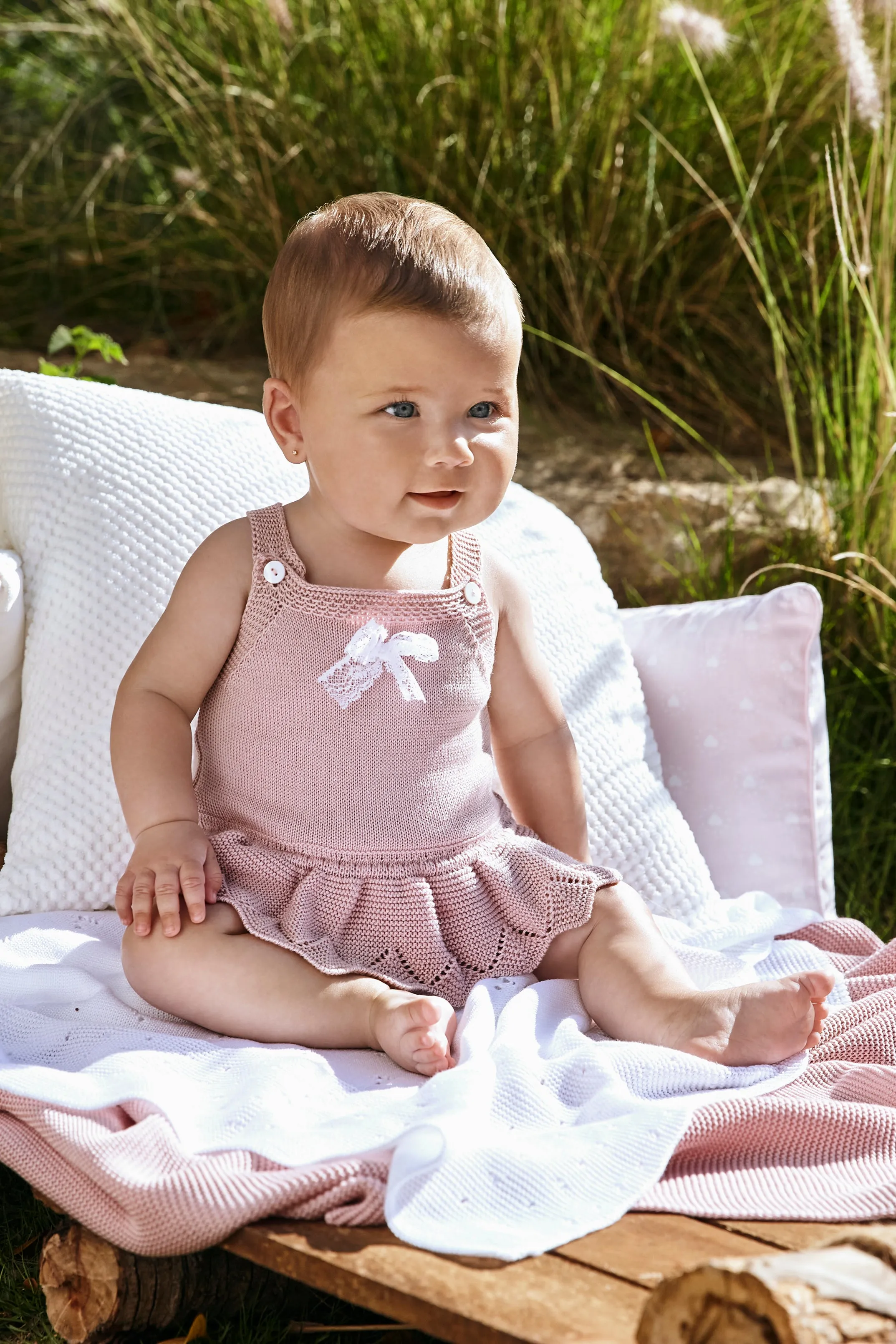 "Mila" Knitted Tutu Dungaree Romper