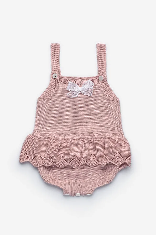 "Mila" Knitted Tutu Dungaree Romper