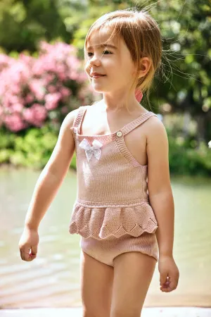 "Mila" Knitted Tutu Dungaree Romper
