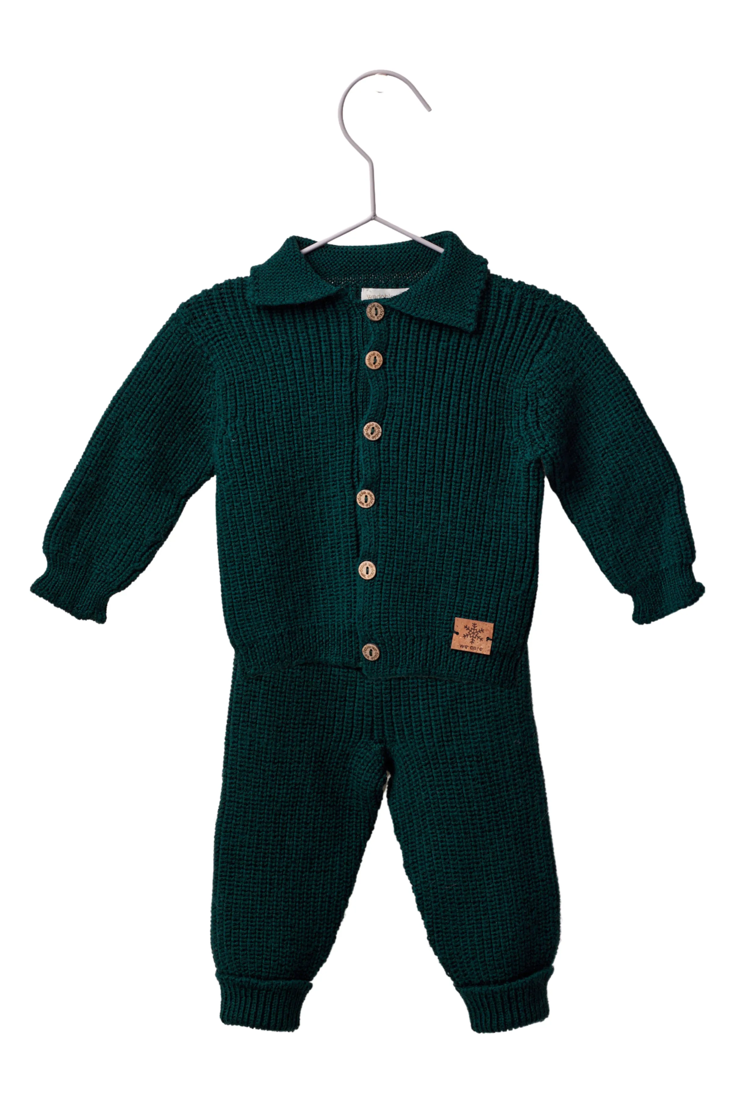 "Niall" Green Knit Wool Top & Trousers