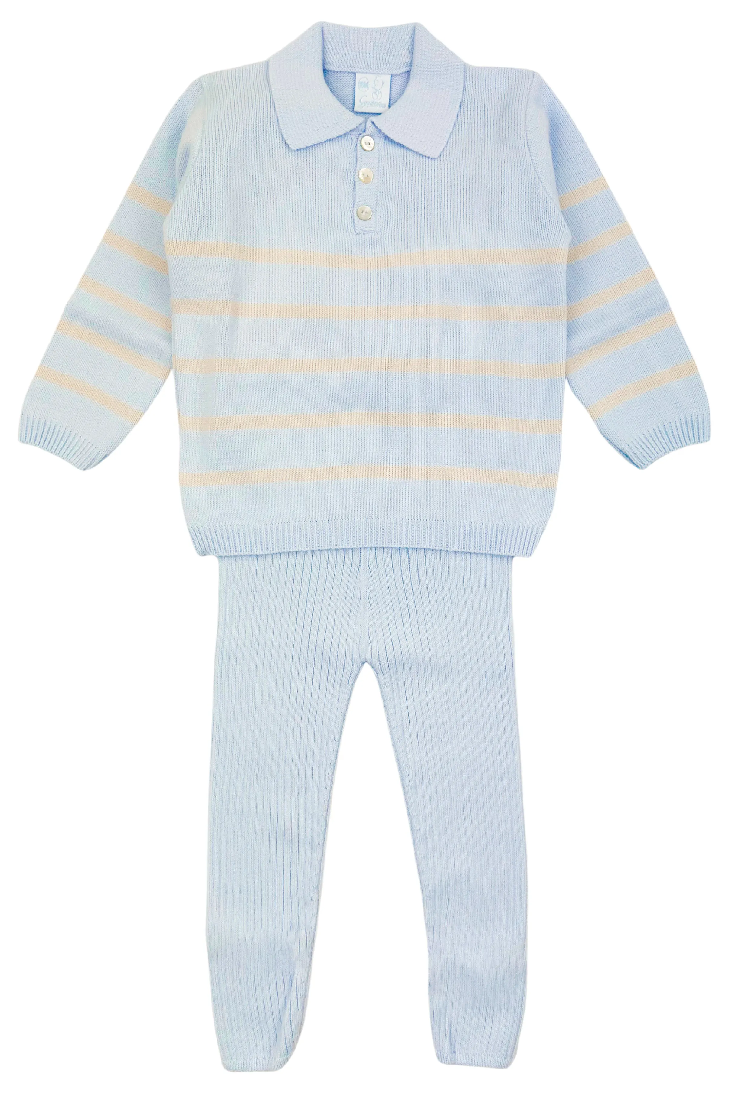 "Tommy" Blue Striped Knit Top & Leggings