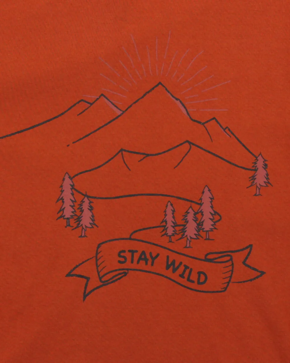 Red Stay Wild Slogan Print Top