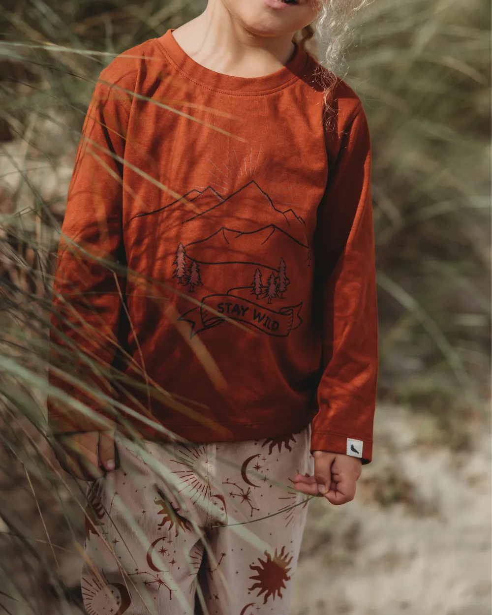 Red Stay Wild Slogan Print Top