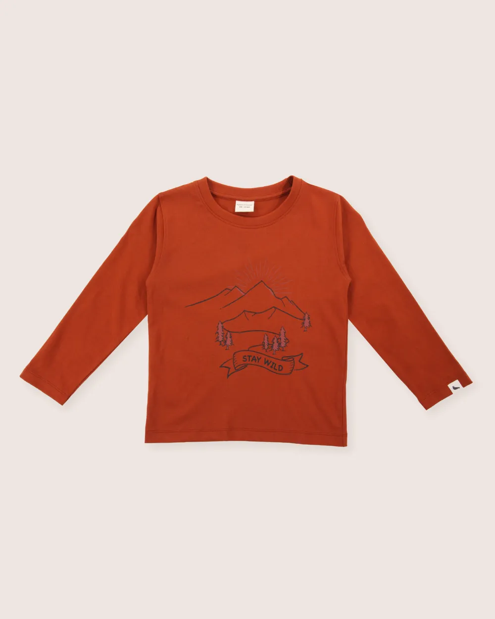 Red Stay Wild Slogan Print Top
