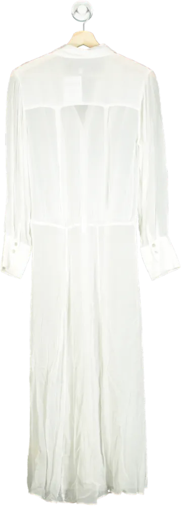 Reiss White Long Sleeve Shirt Dress UK 4