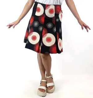 Remember? Black-based unique print skirt size 36 (best fits AU 10)