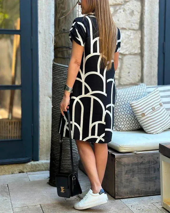 Rhonwen - Chic Geometric Woman's Dress