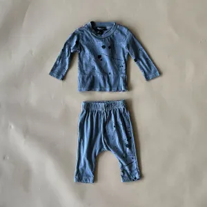 River-Splatter Baby Set |Steel Grey