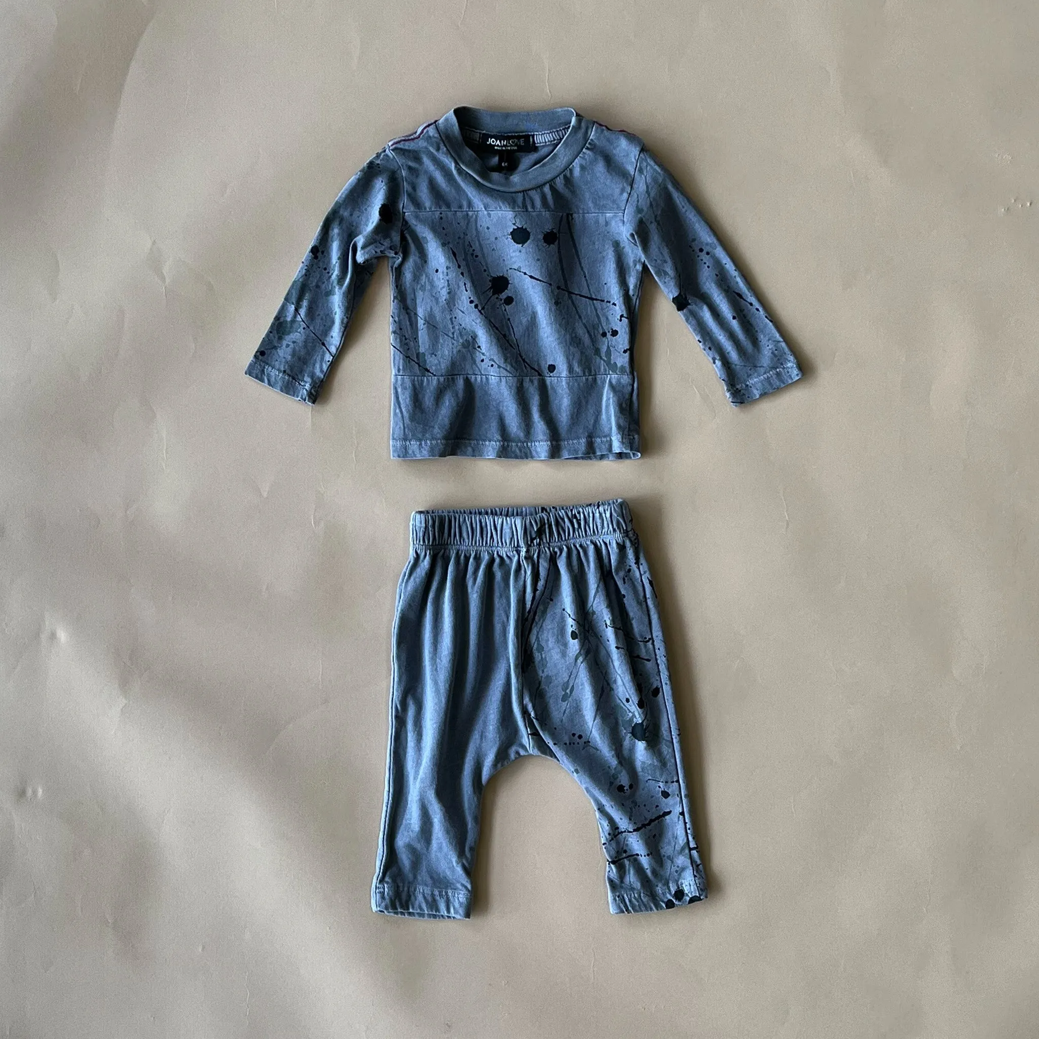 River-Splatter Baby Set |Steel Grey