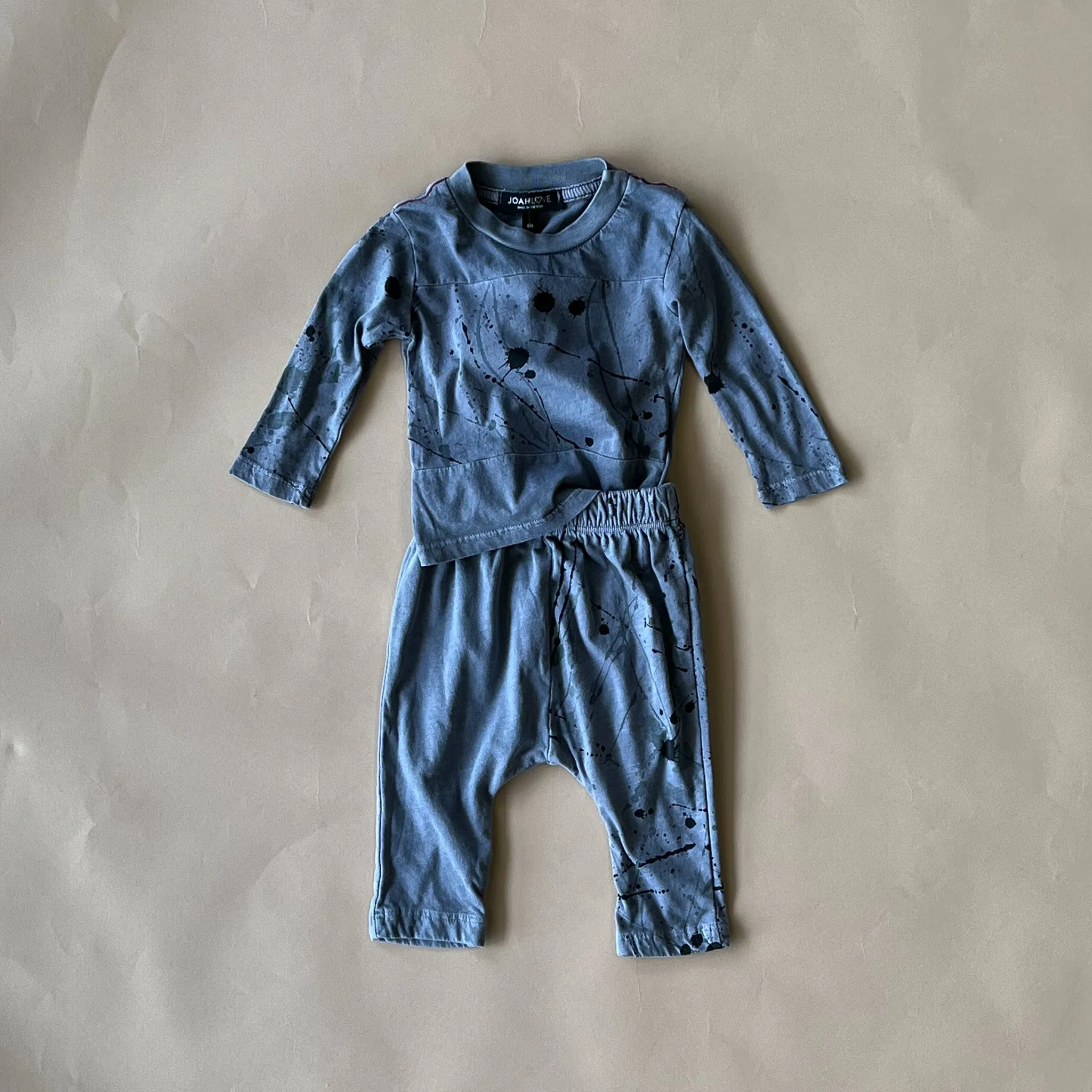 River-Splatter Baby Set |Steel Grey