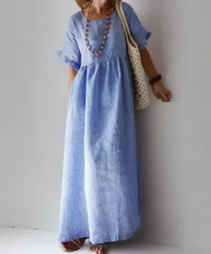 Riwa - Casual dress with ruffled sleeves.