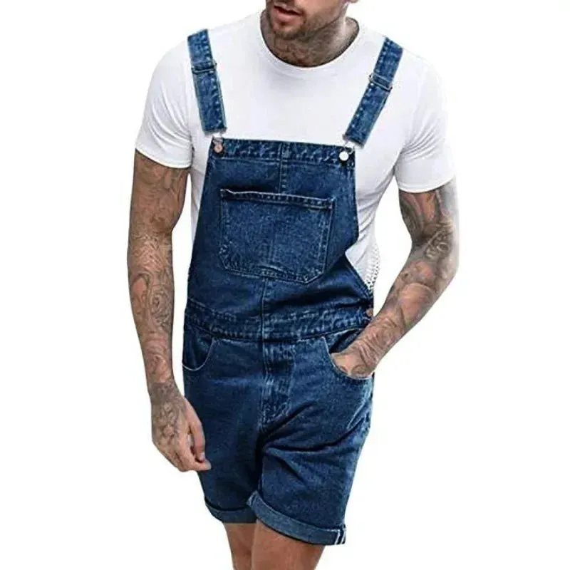 Robuste Jeans Herren-Sommer-Denim-Overalls mit verstellbaren Trägern
