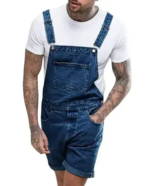Robuste Jeans Herren-Sommer-Denim-Overalls mit verstellbaren Trägern