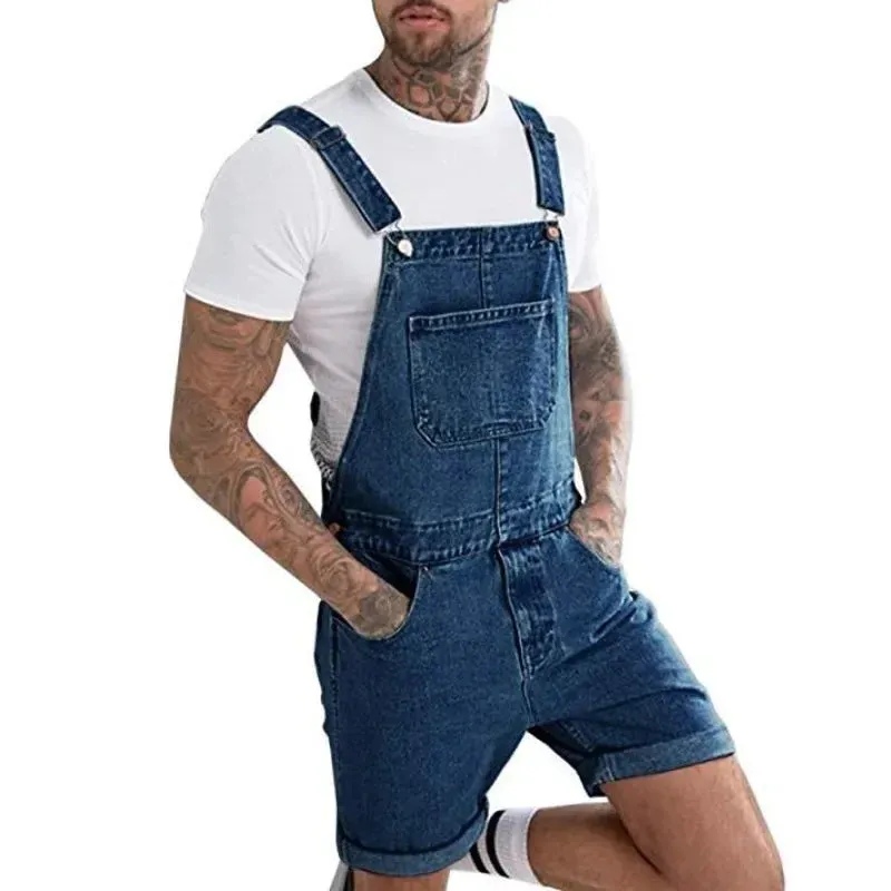 Robuste Jeans Herren-Sommer-Denim-Overalls mit verstellbaren Trägern