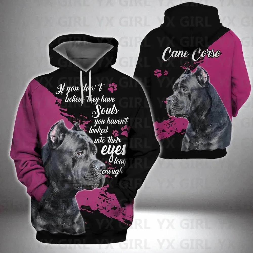 Rottweiler/German Shepherd/Cane Corso 3D All Over Printed Hoodies Women's For Men Pullovers Street Tracksuit Love Dog Gift