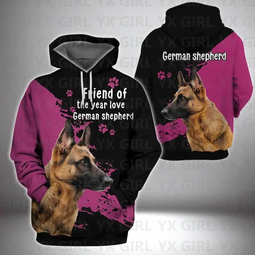 Rottweiler/German Shepherd/Cane Corso 3D All Over Printed Hoodies Women's For Men Pullovers Street Tracksuit Love Dog Gift