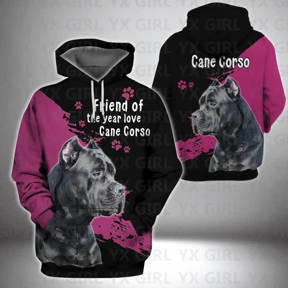 Rottweiler/German Shepherd/Cane Corso 3D All Over Printed Hoodies Women's For Men Pullovers Street Tracksuit Love Dog Gift