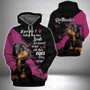 Rottweiler/German Shepherd/Cane Corso 3D All Over Printed Hoodies Women's For Men Pullovers Street Tracksuit Love Dog Gift