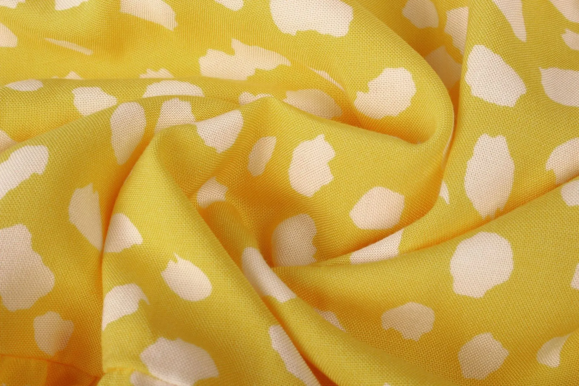 Round Neck Lotus Sleeve Polka Dot Maxi Dress