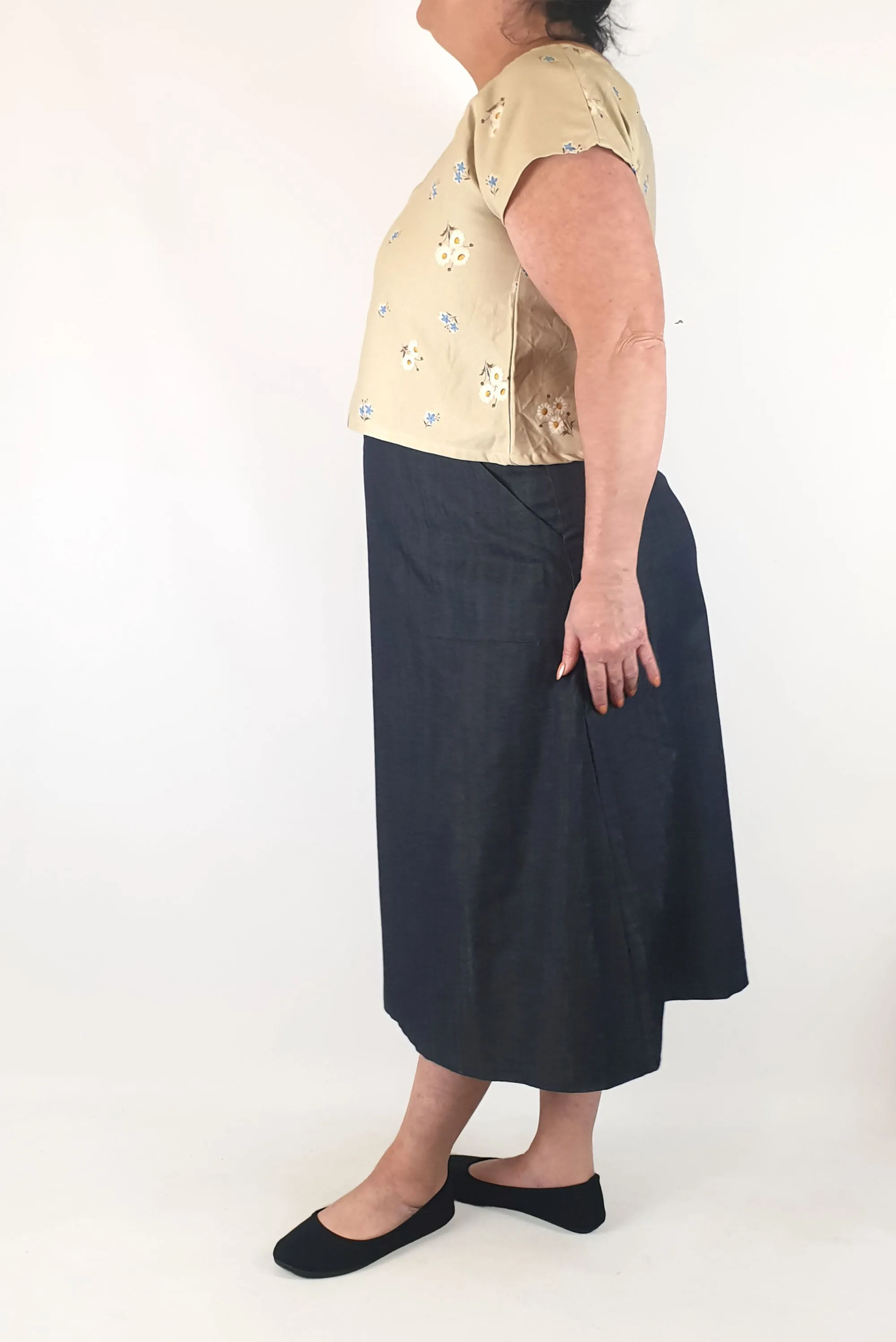 Rummage style cream print top size 16