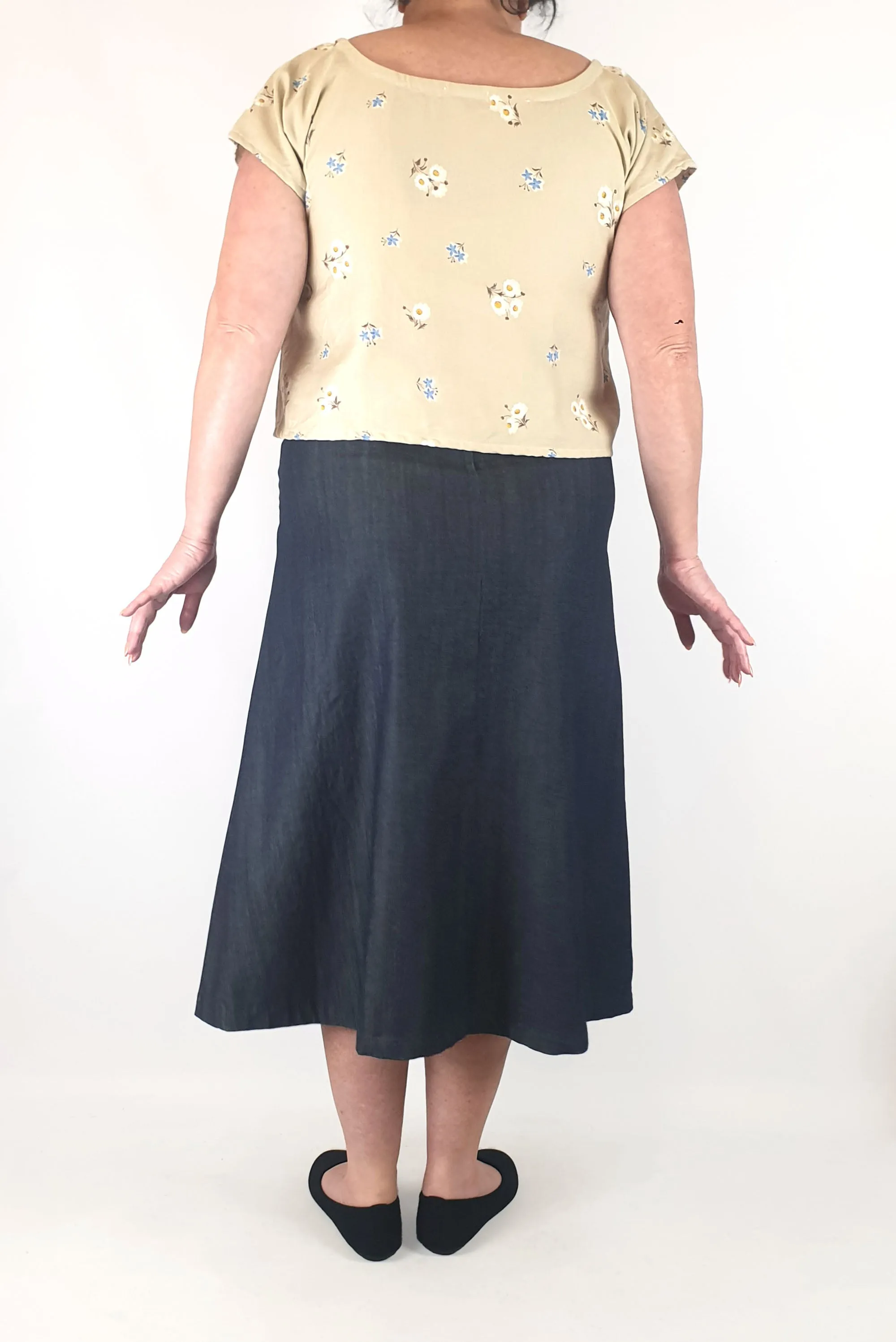 Rummage style cream print top size 16